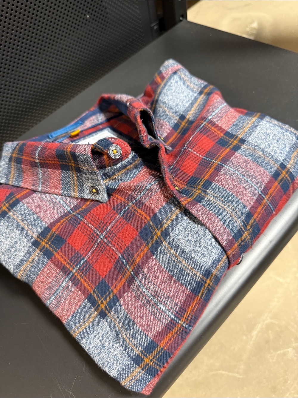 Denim & Flower Red and Blue Plaid Button-Down Shirt